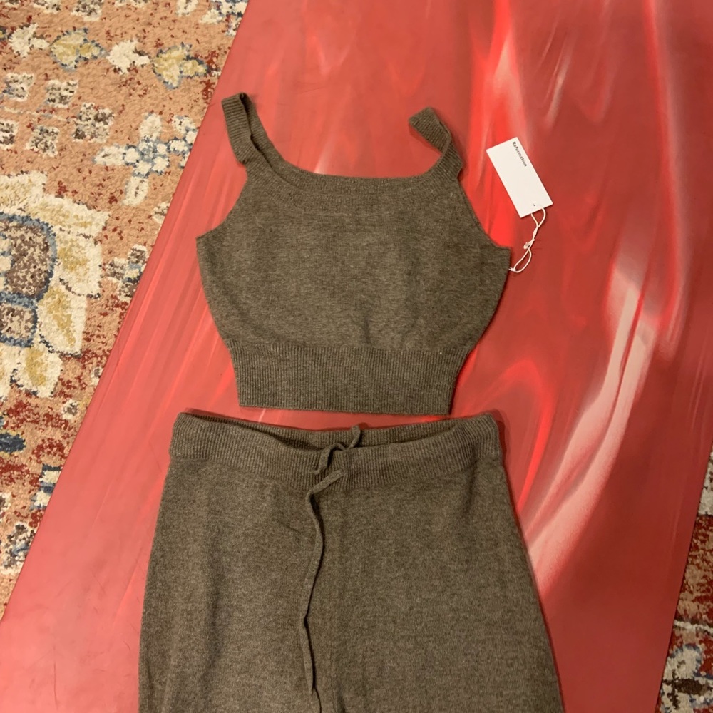 Reformation Cashmere  knitted top and track pants set NWT - Picture 5 of 7